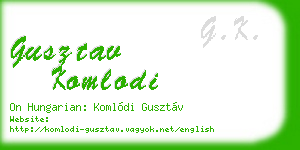 gusztav komlodi business card