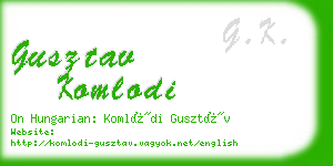 gusztav komlodi business card